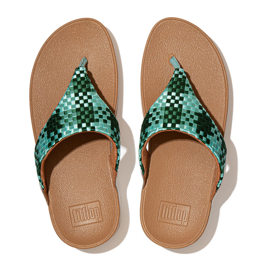 Fitflop Womens Sandals - Lulu Silky-weave Toe-post - Mint Green - 034-KGFYIO